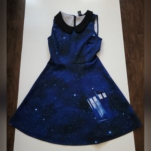 Women's BBC Hot Topic Dr. Who Dress Blue Black Size Small S